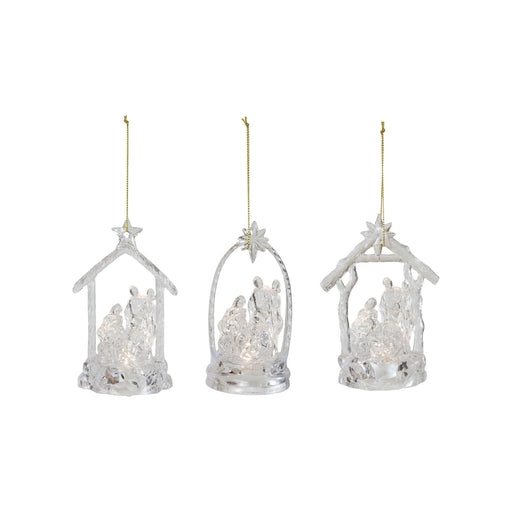 XT2484A Holy Family Ornament W LED Light 3 Styles