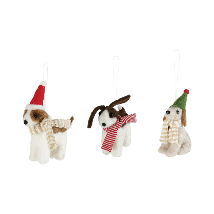 XT2527A Felt Dog Ornament, 3 Styles