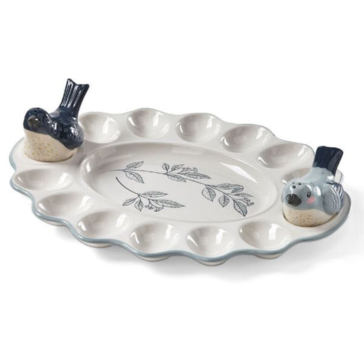 Songbirds Devilled Egg Platter Salt and Pepper Set