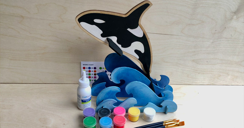 Breaching Orca Whale DIY Art Kit