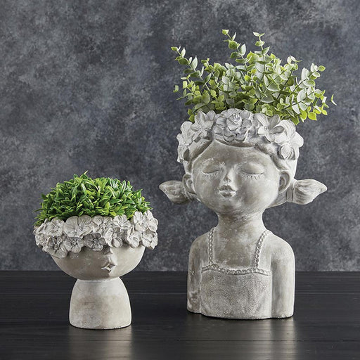 Cement Head face Pot planter