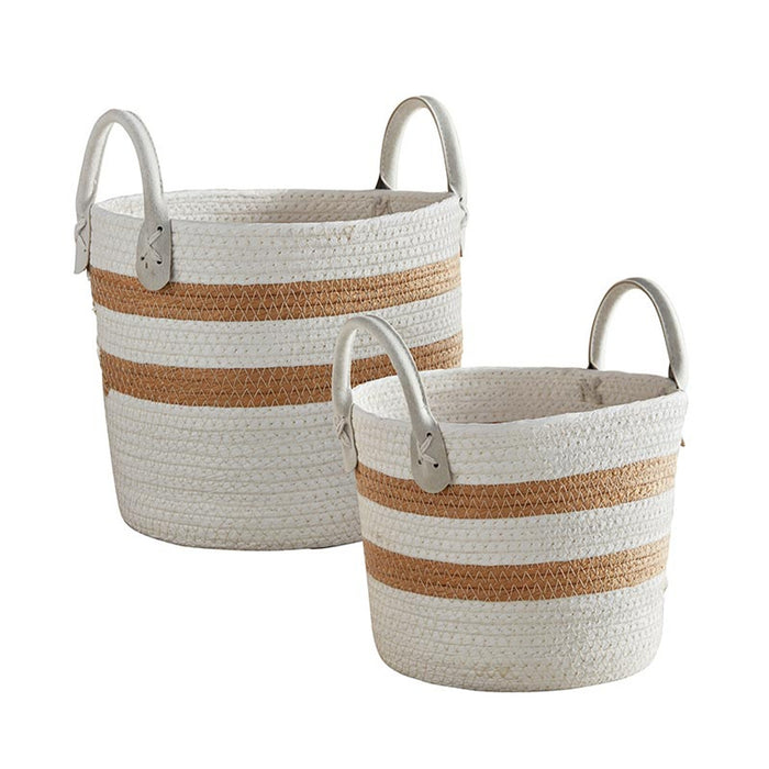 Cream Striped Baskets