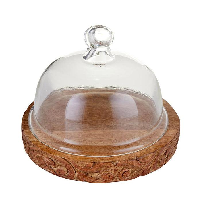 Carved Base Glass CLoche