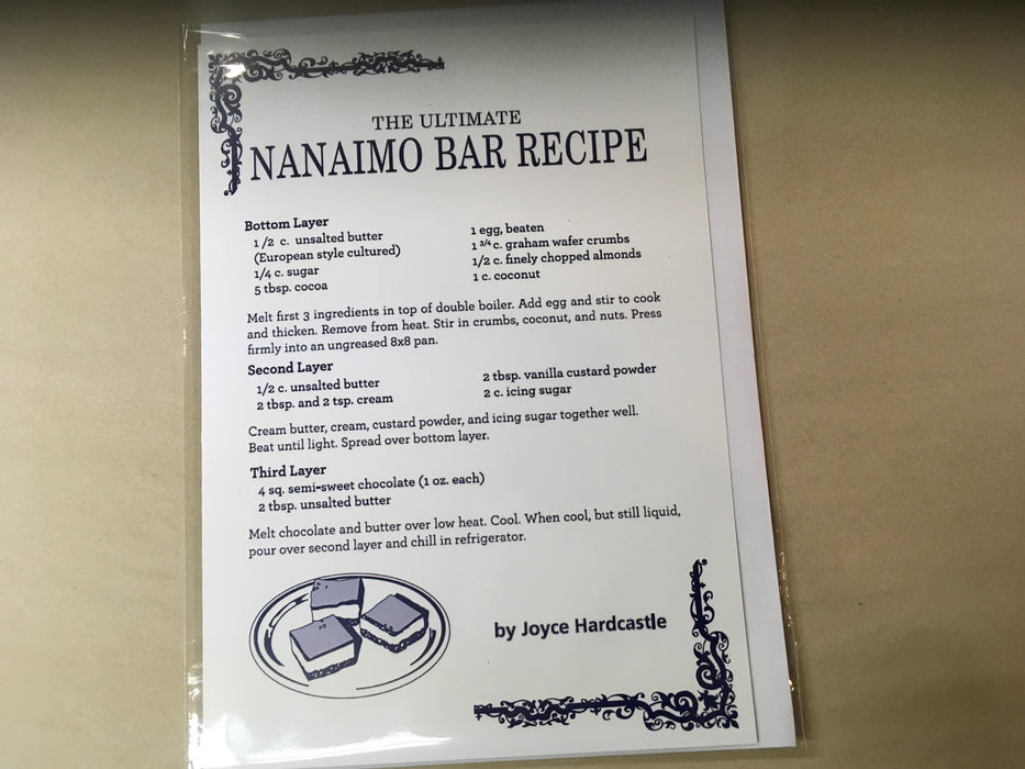 Nanaimo Bar Recipe Card