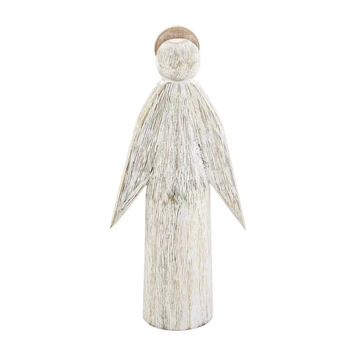 White Wood Angel Sitter