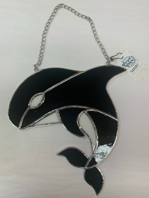 Stained Glass Orca Ornament