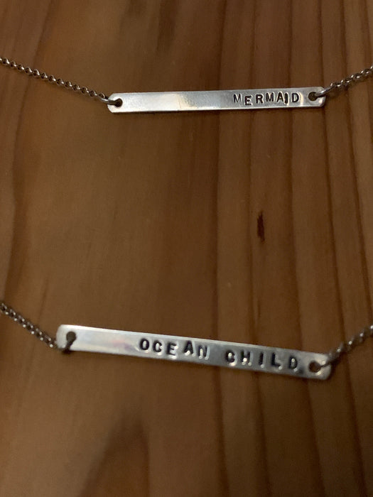 Word bar Sterling Necklace