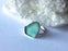 Sea glass or turquoise Bezel  cocktail ring