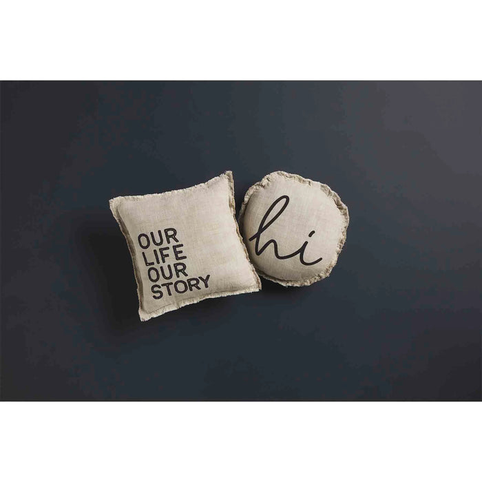 Our story throw pillow