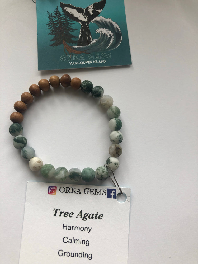 Orka Gems Tree Agate Mala