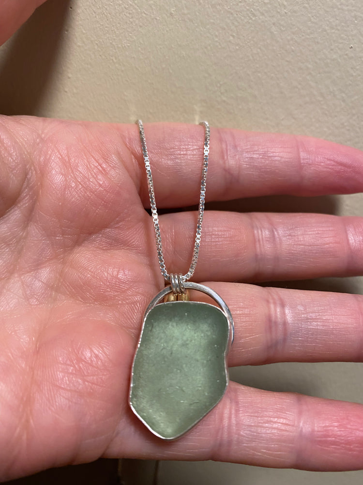 Sea glass Bezel Pendant
